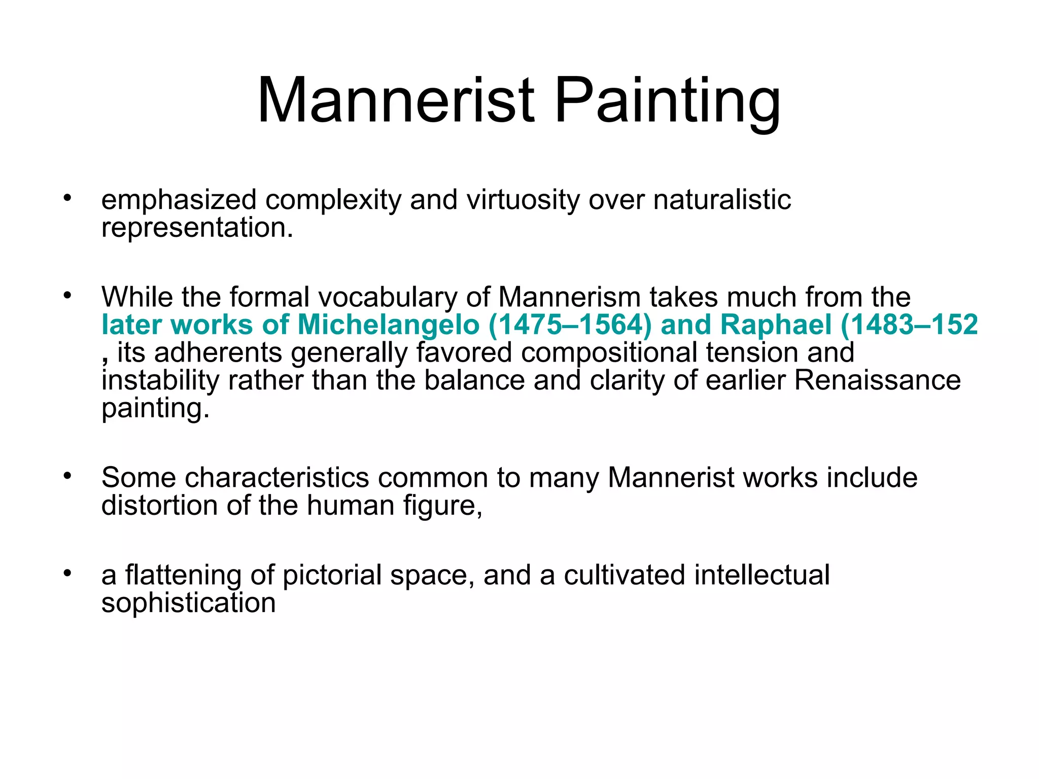 Mannerist Painting | PPT