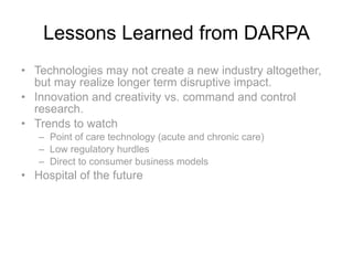 Darpa Inovation Innovation In Medical Care | PPT