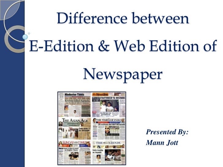 difference between eedition and web edition of news paper