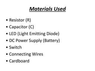 PHYSICS project studying charging and discharging of a capacitor with ...