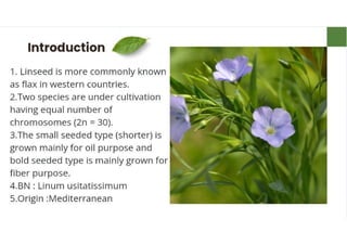 Mannu Kumar Production technology of Linseed Rabi crop.(Agronomy ) | PDF