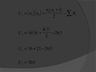 Mann Whitney U test | PPT