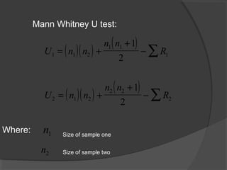 Mann Whitney U test | PPT