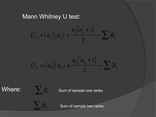 Mann Whitney U test | PPT