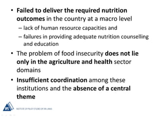 Transforming Food and Agriculture Systems to Improve Food Security and Nutrition in Sri Lanka
