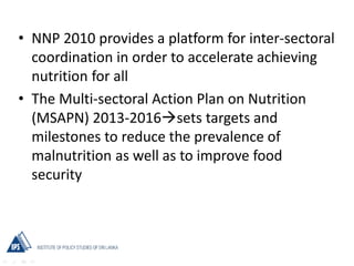 Transforming Food and Agriculture Systems to Improve Food Security and Nutrition in Sri Lanka