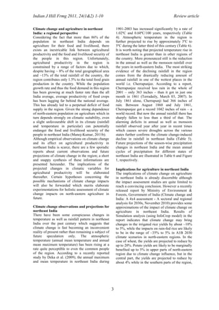 Potential Impacts of Climate Change on Food Production in Northeast ...