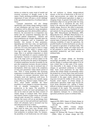 Potential Impacts of Climate Change on Food Production in Northeast ...