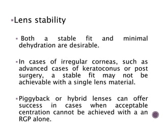Piggyback Rgp Therapeutic Contact lenses | PPTX