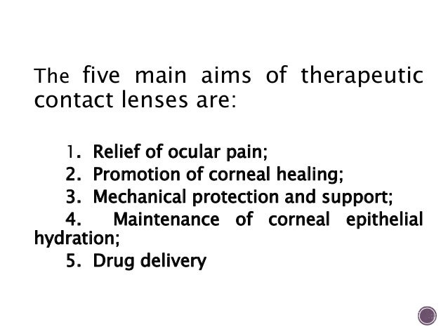 Therapeutic Contact lenses
