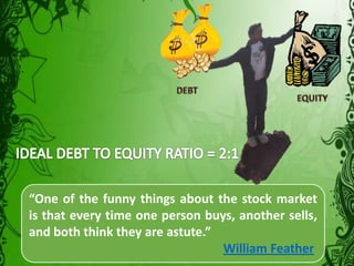 “One of the funny things about the stock market
is that every time one person buys, another sells,
and both think they are astute.”
                                 William Feather     7
 