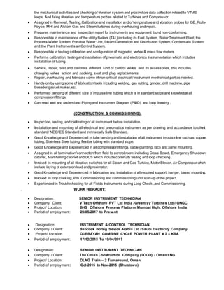 Instrument Technician CV | DOCX
