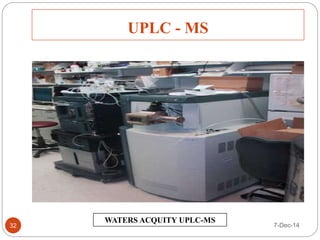 UPLC - MS 
32 
WATERS ACQUITY UPLC-MS 
7-Dec-14 
 