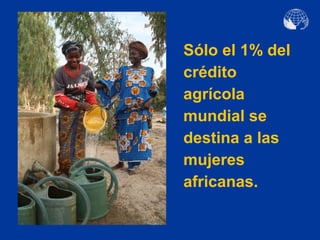 Sólo el 1% del
crédito
agrícola
mundial se
destina a las
mujeres
africanas.
 