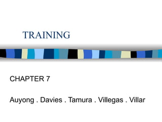 TRAINING CHAPTER 7 Auyong . Davies . Tamura . Villegas . Villar  