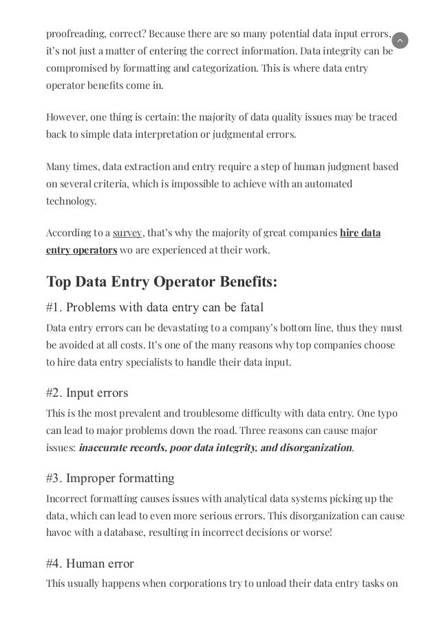 Data Entry Operator Benefits What is their need in modern businesses