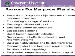 MANPOWER PLANNING
 