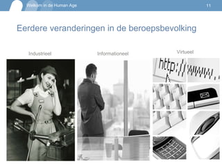 Eerdere veranderingen in de beroepsbevolking   Industrieel  Informationeel  Virtueel  