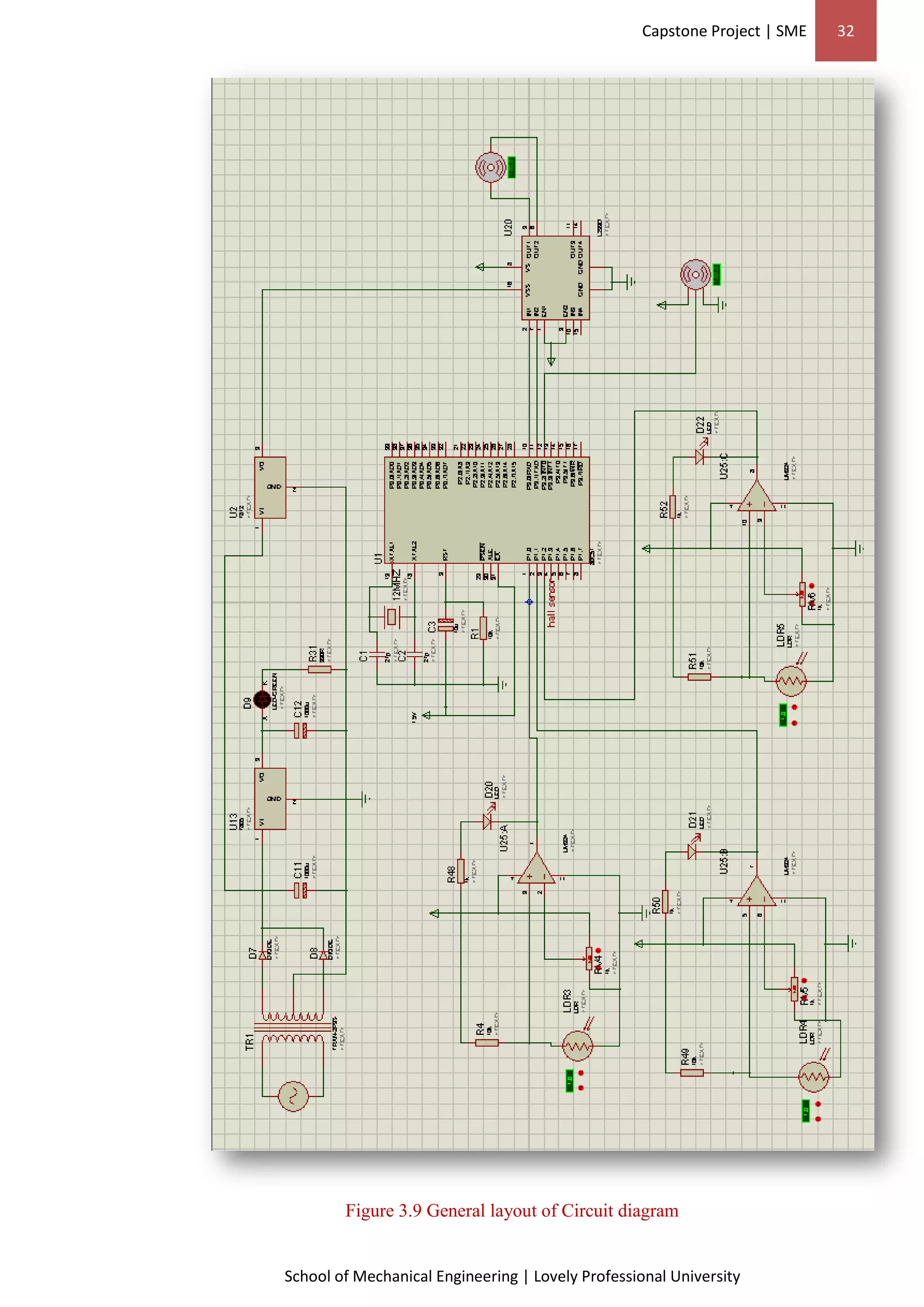 Capstone Project | SME 32
School of Mechanical Engineering | Lovely Professional University
Figure 3.9 General layout of Circuit diagram
 