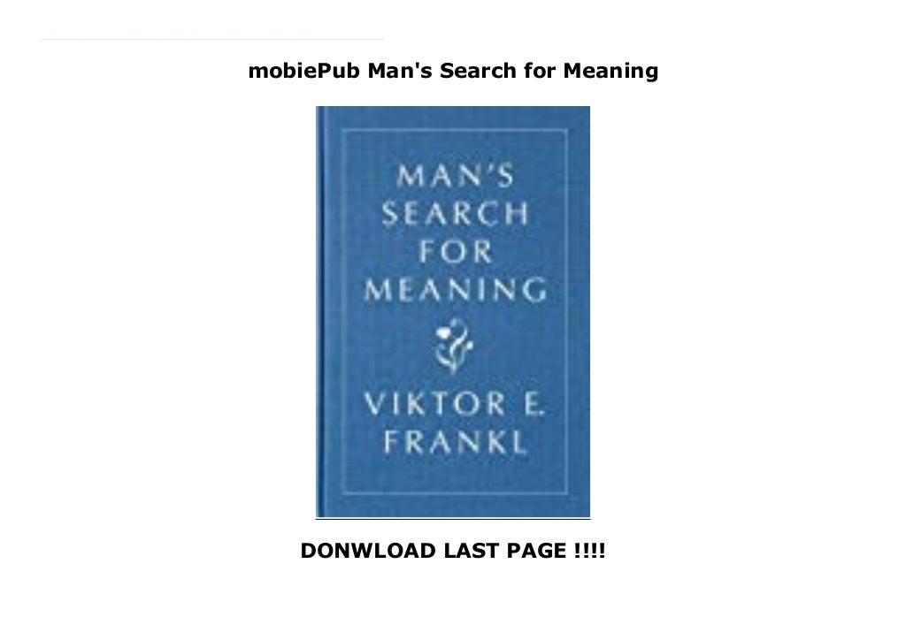 BIG DISCOUNTS Man s Search For Meaning