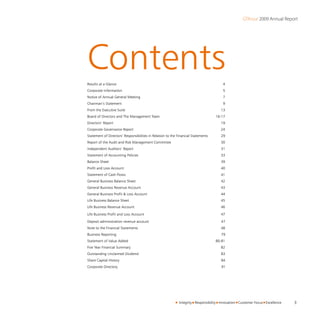 3Integrity Responsibility Innovation Customer Focus Excellence
GTAssur 2009 Annual Report
ContentsResults at a Glance	 4
C...