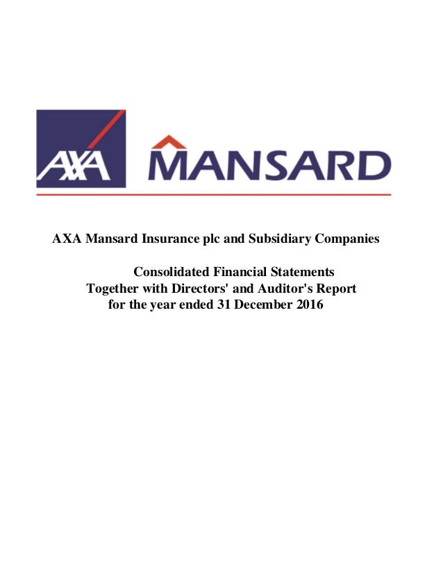 AXA Mansard Insurance annual report 2016