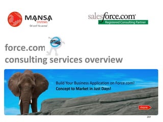 force.com
consulting services overview




                               297
 