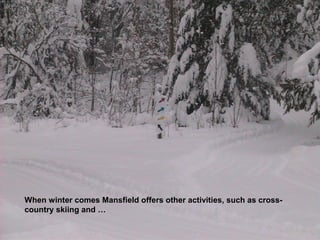 When winter comes Mansfield offers other activities, such as cross-
country skiing and …
 