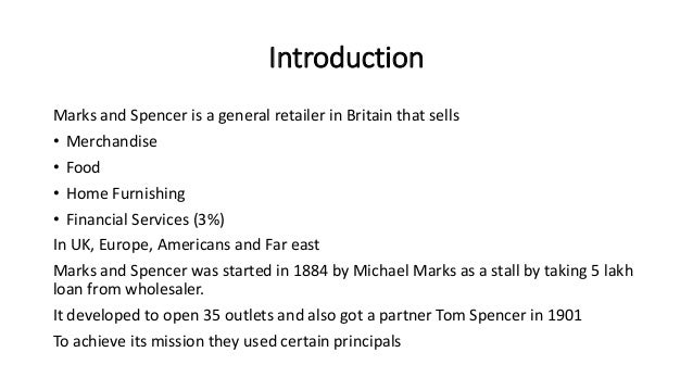 Mansi M S A Presentation On Marks Spencer A Case Study In Internat