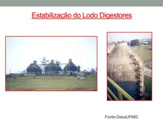 Estabilização do Lodo Digestores
Fonte:DesaUFMG
 