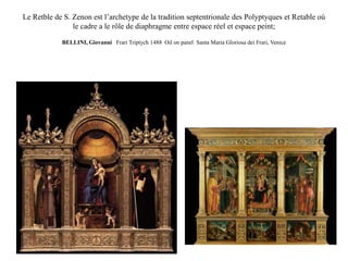 Padoue, Eglise des Eremitani, Chapelle Ovetari, 1448-1457 (Martirio di San Cristoforo, 1454-1457).Le point de vue de bas en haut avait déjà été utilisé dans les fresques de la Chapelle Ovetari à Padoue et son rôle est celui de exalter la monumentalité des personnages. Dans le manrtyre de S. Cristophe,le cadre de la fresque disparaît et il est remplacé par une loggia à l’ancienne, qui sépare en deux scènes l’espace unifié par le même point de fuite.