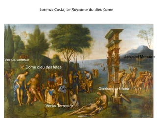 Nouveaux Appartements d’Isabelle à la Ancienne Cour (Corte Vecchia)1 Salle de la Scalcheria, peinte par Leombruno     avec des scènes de chasse (allégorie de la victoire de la raison sur la passion)2 Studiolo avec peintures et marqueterie en bois sur les murs sur le plafond Imprese d’Isabella ex. Nec Spe Nec Metu (Ni Peur Ni Espoir). 3 Grotte 4 Jardin Sécret