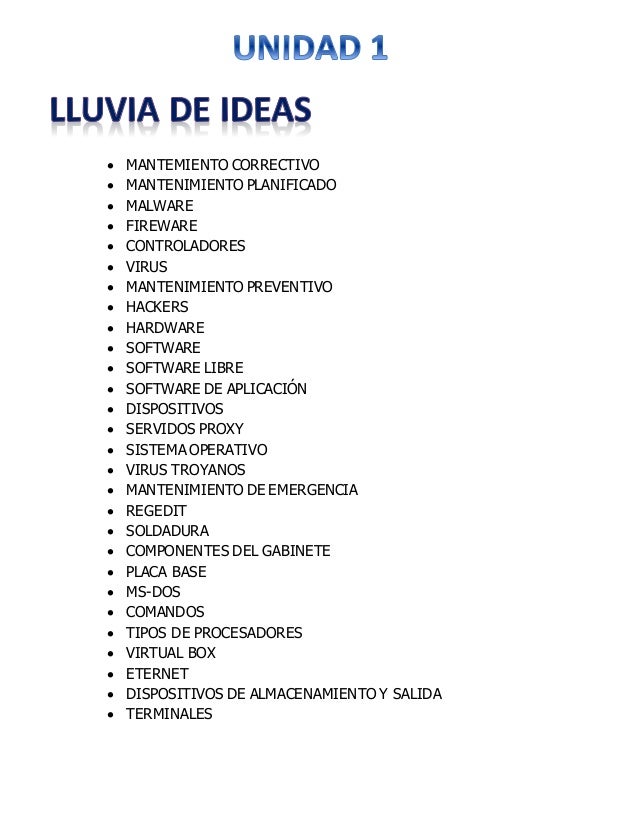 ACTIVIDAD LLUVIA DE IDEAS