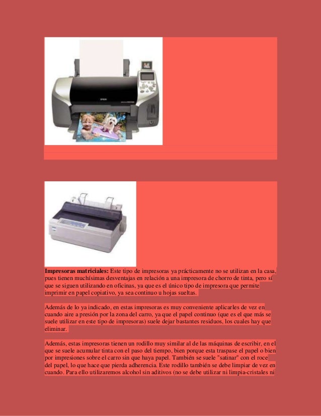 Mantenimiento a impresoras