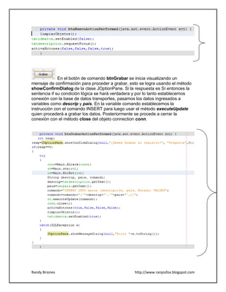 Mantenimiento De Datos En Netbeans | PDF