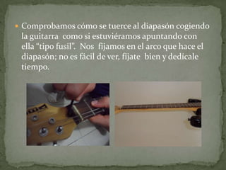 Nos  fijamos  en  el  7º y 9º  traste  y  vemos que la cuerdas               no toca esos trastes  en ningún  momento;  medimos  la separación  que hay  entre  medidas desde lo mas alto del traste  a la parte  de la                                                          cuerda  que  toca al  pisar                          n                                 en el  traste.    La medida es 0,010                                                          pulgadas (0,25 mm).  Traste Cejilla  /Dunlop