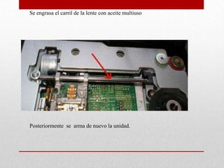 La lente se limpiara con un bastoncillo totalmente seco, haciendo suaves movimientos circulares y teniendo cuidado de no ejercer presión sobre esta.