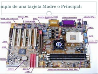 emplo de una tarjeta Madre o Principal:
 