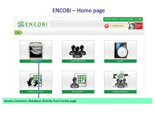 ENCOBI – Home page

Access Contracts Database directly from home page

 