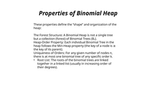 Comprehensive Overview and Algorithm of Binomial Heap Data Structure | PPTX