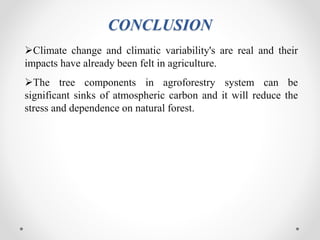 ROLE OF AGROFORESTRY IN MITIGATION OF CLIMATE CHANGE | PPTX
