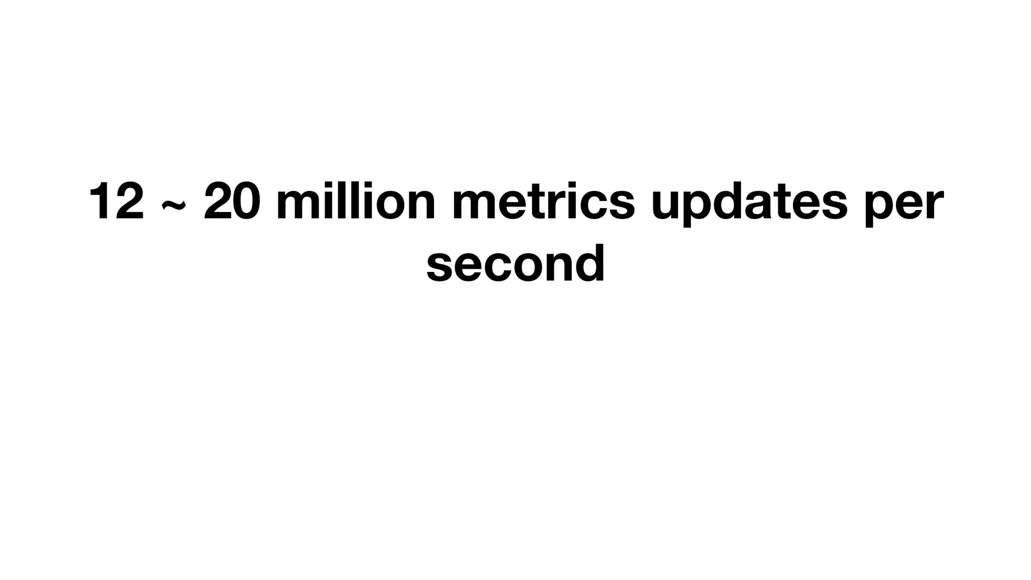 12 ~ 20 million metrics updates per 
second 
 