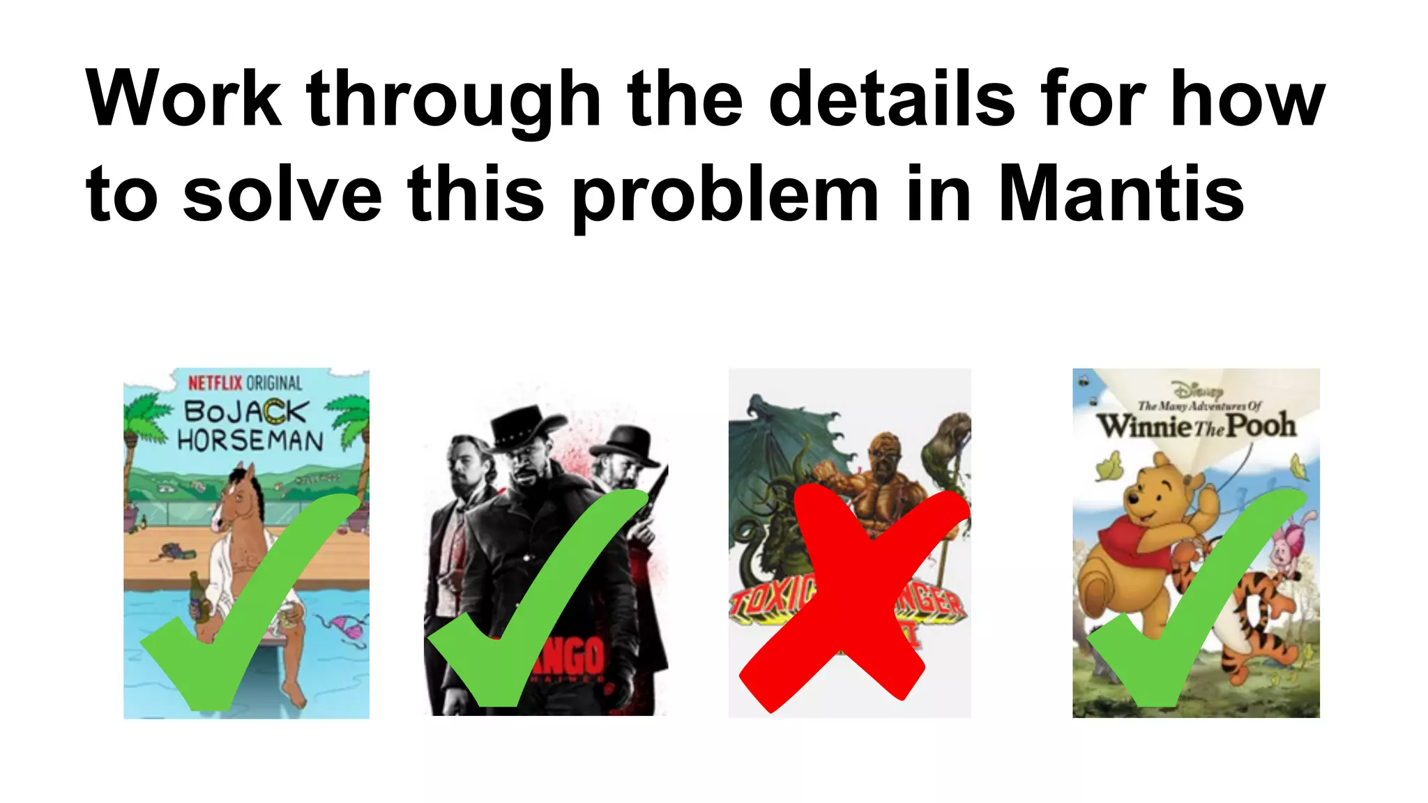 Work through the details for how 
to solve this problem in Mantis 
 