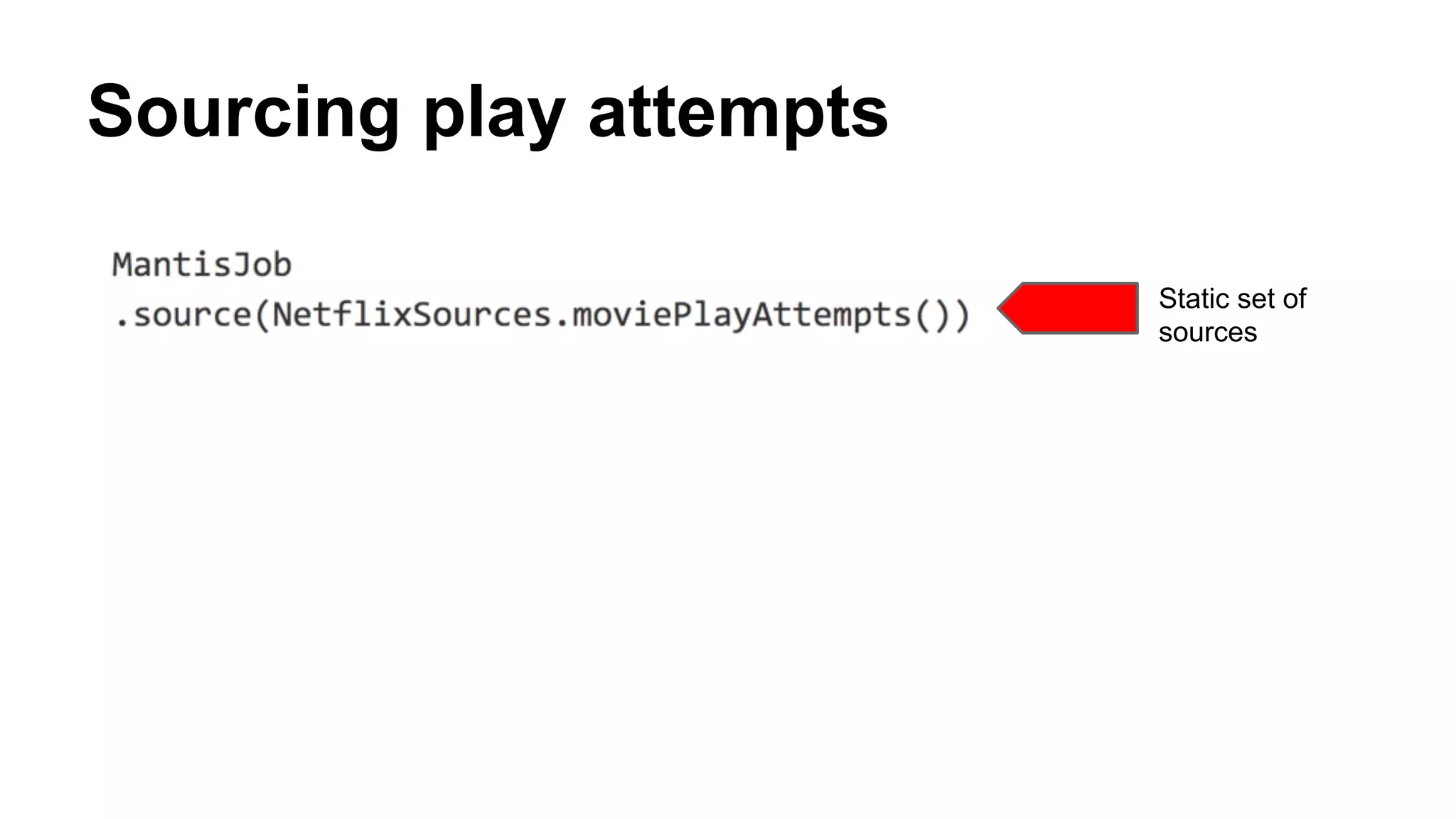 Sourcing play attempts 
Static set of 
sources 
 