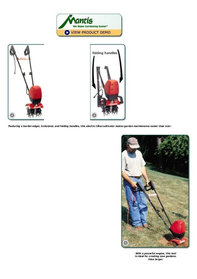 Mantis 7250 1502 3speed electric tiller cultivator with border edge…