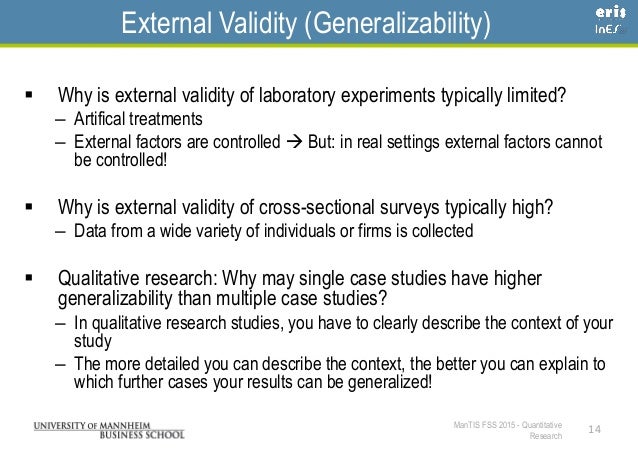 why is external validity a problem in case study research