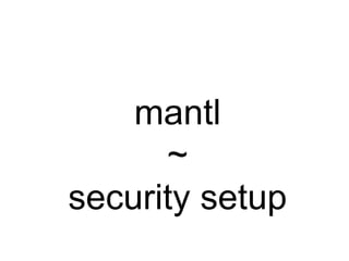 mantl
~
security setup
 