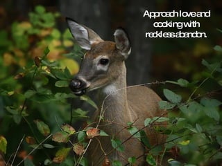 Approach love and cooking with reckless abandon. 