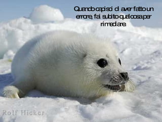 Quando capisci di aver fatto un errore, fai subito qualcosa per rimediare. 