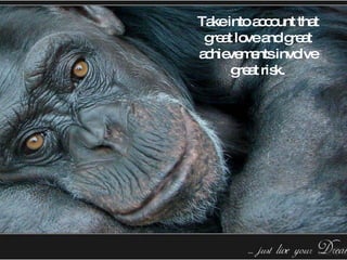 Take into account that great love and great achievements involve great risk. 